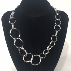 Linked Necklace, Silver Toned